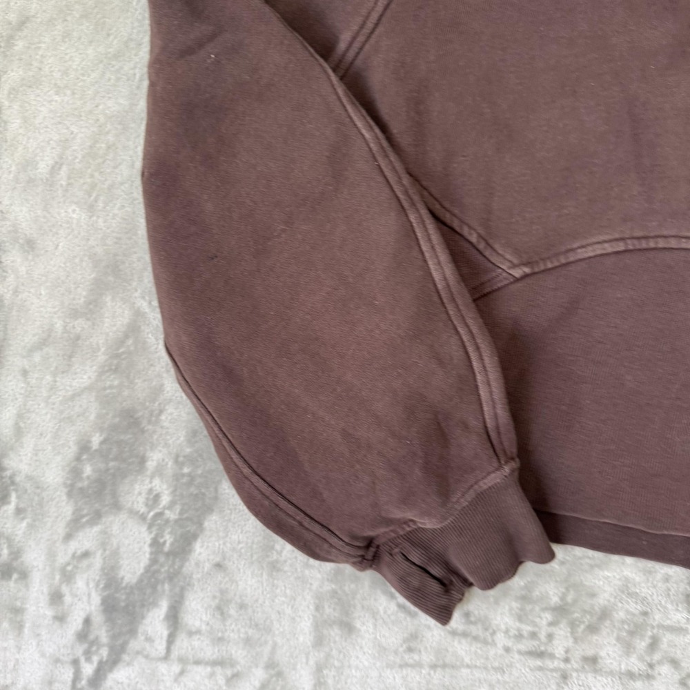Lululemon Scuba Hoodie Womens Small Brown 1/2 Zip Cropped Kangaroo Pocket - Picture 13 of 16